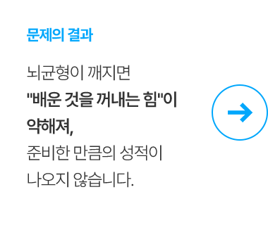문제의 결과 배운 것을 꺼내는 힘이 약해짐